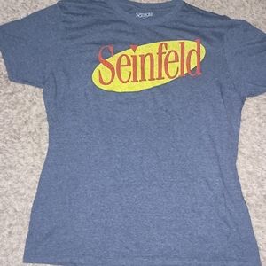 Seinfeld T-shirt Women's Size Large Color Blue Yellow Sitcom 90s Kramer‎ Classic